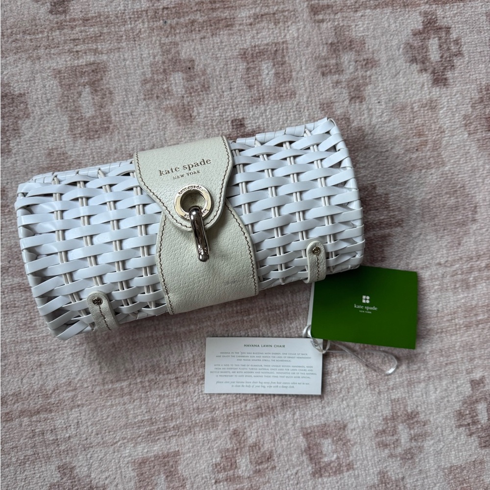 Kate Spade Ivory Woven Clutch
